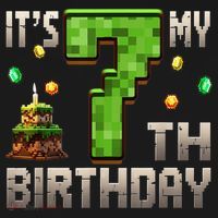 It'S My 7th Birthday 7 Year Old Gamer Pixel Birthday Boy Women's Hoodie thumb 2