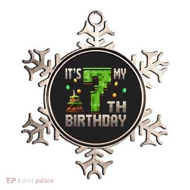 It'S My 7th Birthday 7 Year Old Gamer Pixel Birthday Boy Ornament