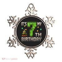 It'S My 7th Birthday 7 Year Old Gamer Pixel Birthday Boy Ornament thumb 0