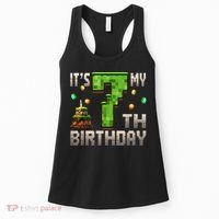 It'S My 7th Birthday 7 Year Old Gamer Pixel Birthday Boy Women's Tank Top thumb 0