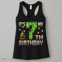 It'S My 7th Birthday 7 Year Old Gamer Pixel Birthday Boy Women's Tank Top thumb 3