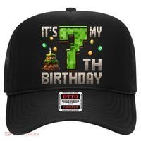It'S My 7th Birthday 7 Year Old Gamer Pixel Birthday Boy Hat thumb 0