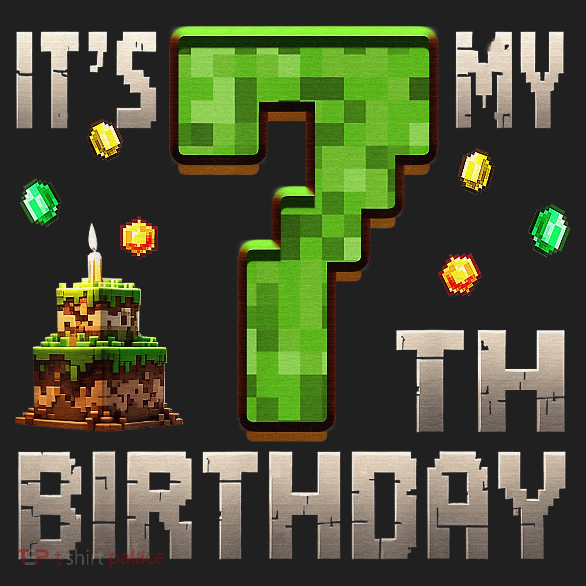 It'S My 7th Birthday 7 Year Old Gamer Pixel Birthday Boy Hat