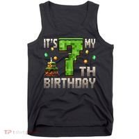 It'S My 7th Birthday 7 Year Old Gamer Pixel Birthday Boy Tank Top thumb 0