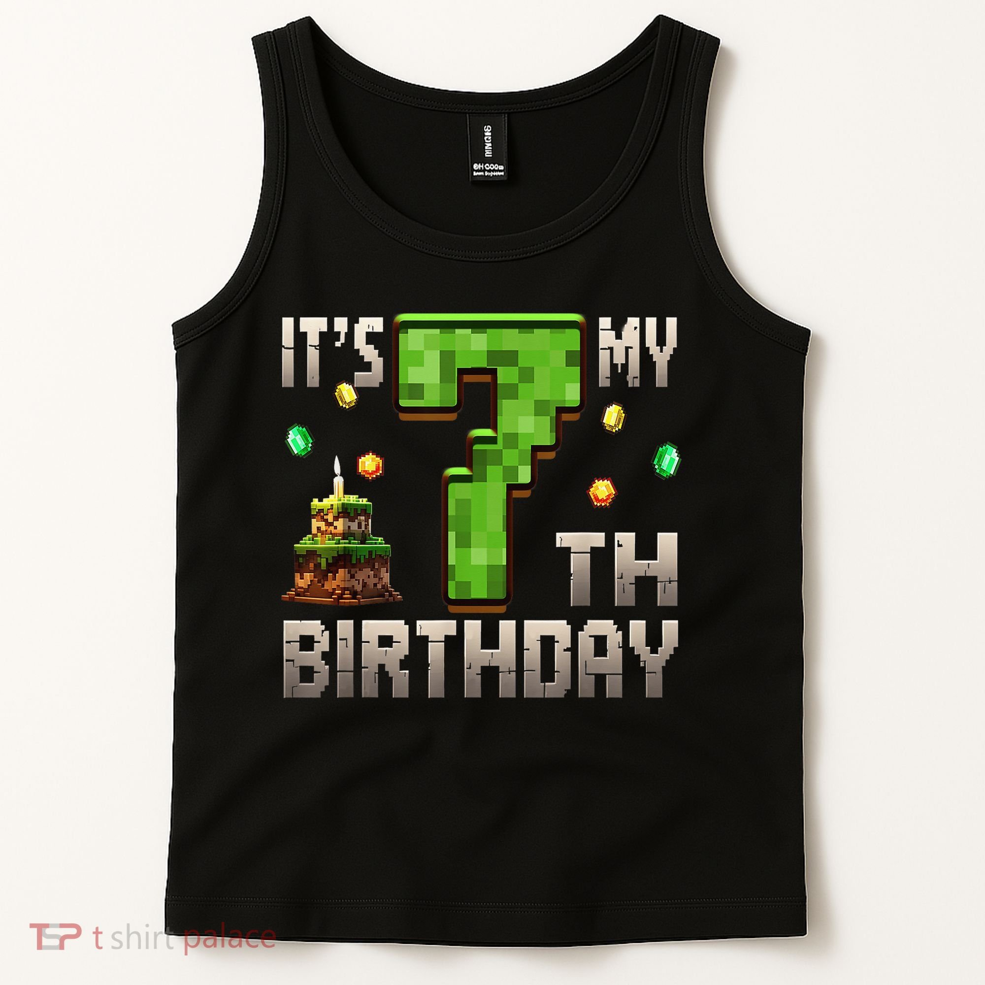 It'S My 7th Birthday 7 Year Old Gamer Pixel Birthday Boy Tank Top