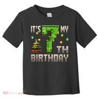 It'S My 7th Birthday 7 Year Old Gamer Pixel Birthday Boy Toddler T-Shirt thumb 0