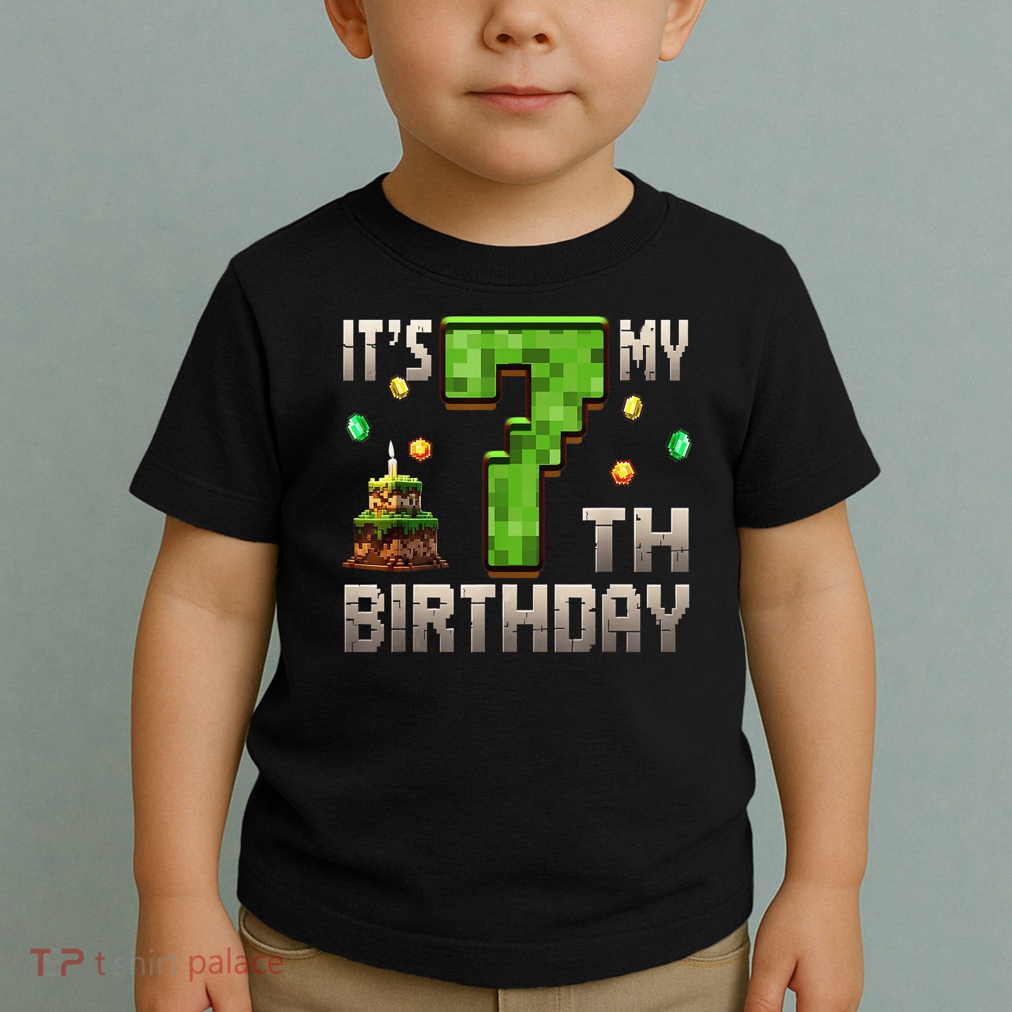 It'S My 7th Birthday 7 Year Old Gamer Pixel Birthday Boy Toddler T-Shirt