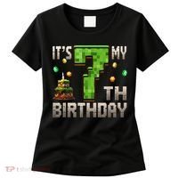 It'S My 7th Birthday 7 Year Old Gamer Pixel Birthday Boy Women's T-Shirt thumb 0