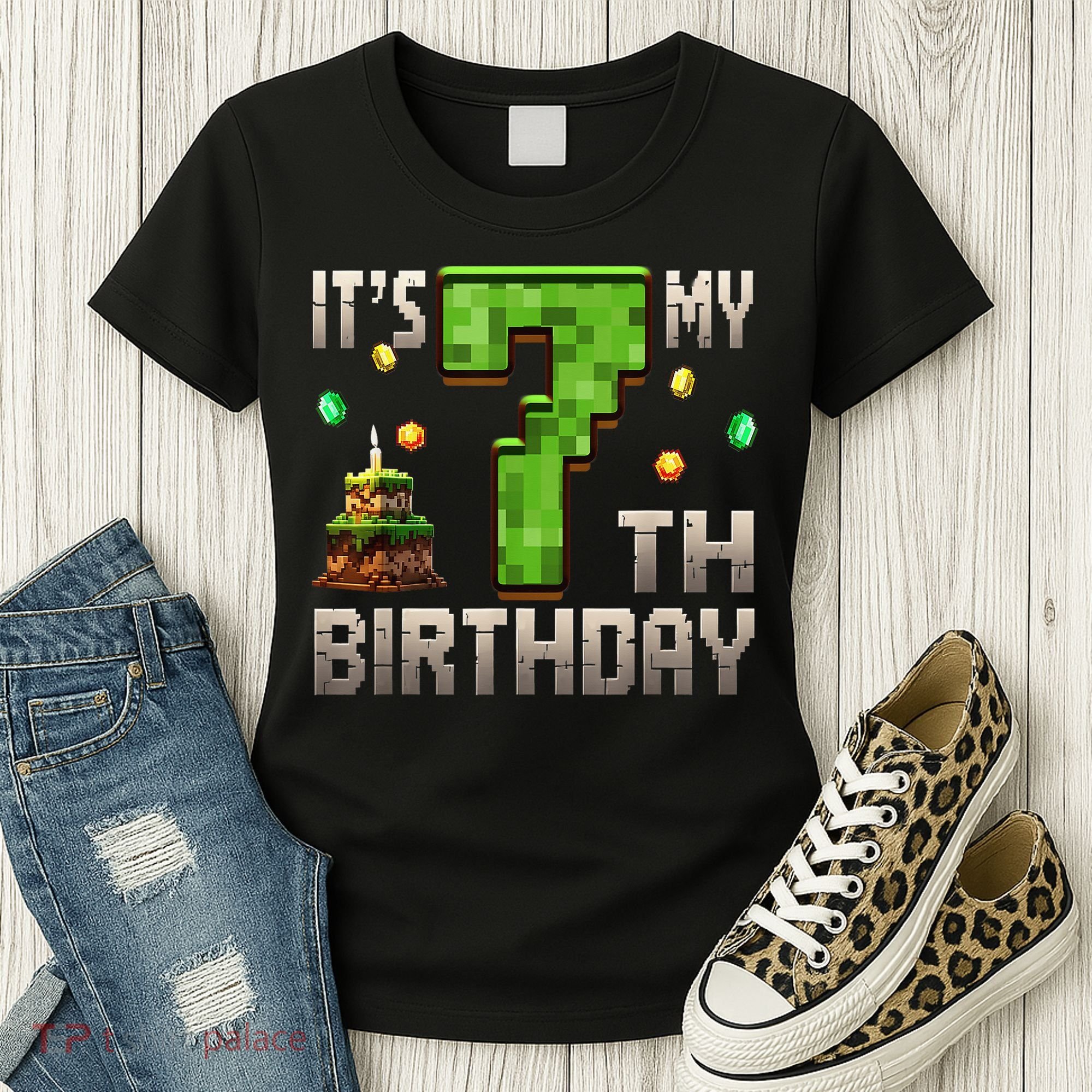 It'S My 7th Birthday 7 Year Old Gamer Pixel Birthday Boy Women's T-Shirt