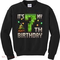 It'S My 7th Birthday 7 Year Old Gamer Pixel Birthday Boy Kids Sweatshirt thumb 0