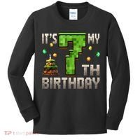 It'S My 7th Birthday 7 Year Old Gamer Pixel Birthday Boy Kids Long Sleeve Shirt thumb 0