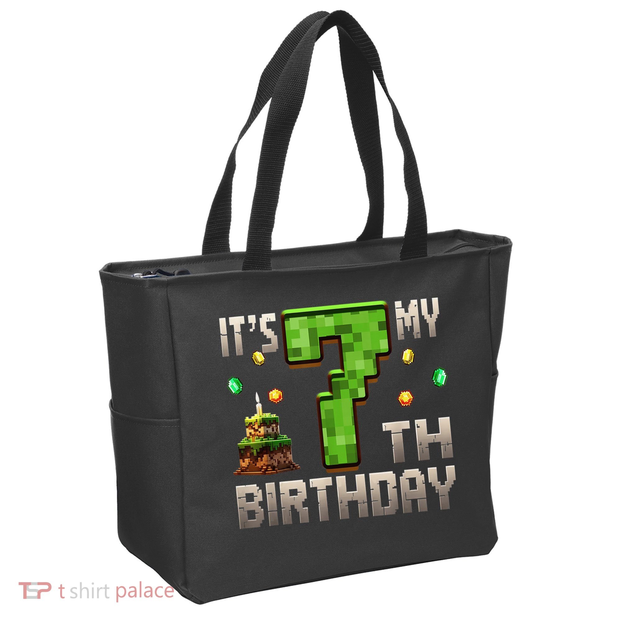 It'S My 7th Birthday 7 Year Old Gamer Pixel Birthday Boy Tote Bag