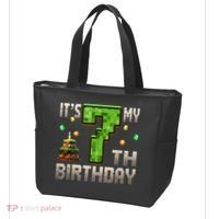 It'S My 7th Birthday 7 Year Old Gamer Pixel Birthday Boy Tote Bag thumb 3