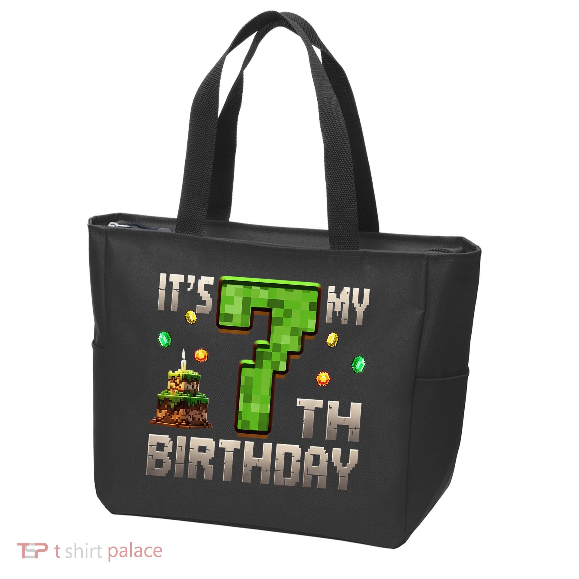 It'S My 7th Birthday 7 Year Old Gamer Pixel Birthday Boy Tote Bag