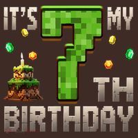 It'S My 7th Birthday 7 Year Old Gamer Pixel Birthday Boy Apron thumb 3