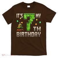 It'S My 7th Birthday 7 Year Old Gamer Pixel Birthday Boy T-Shirt thumb 0