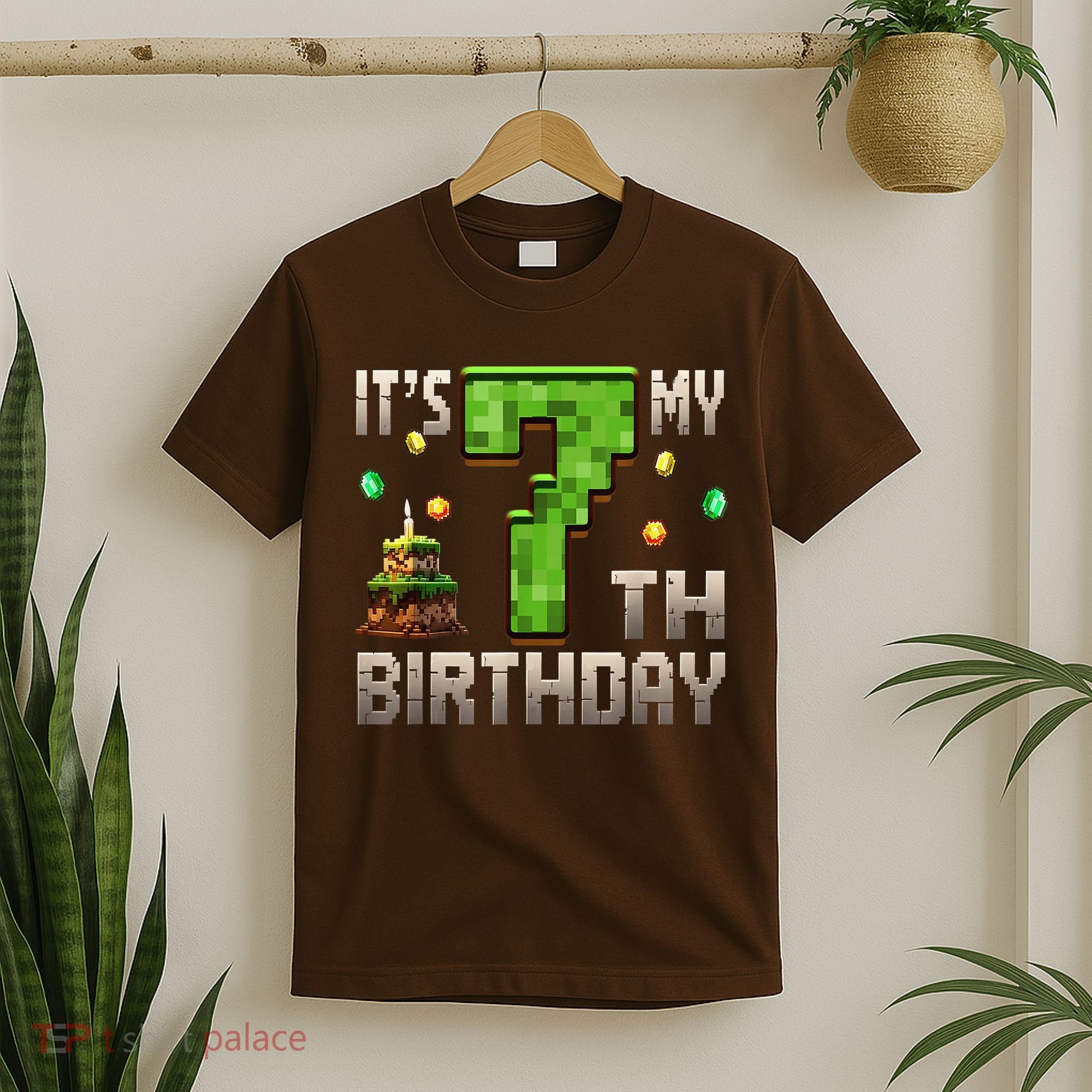 It'S My 7th Birthday 7 Year Old Gamer Pixel Birthday Boy T-Shirt