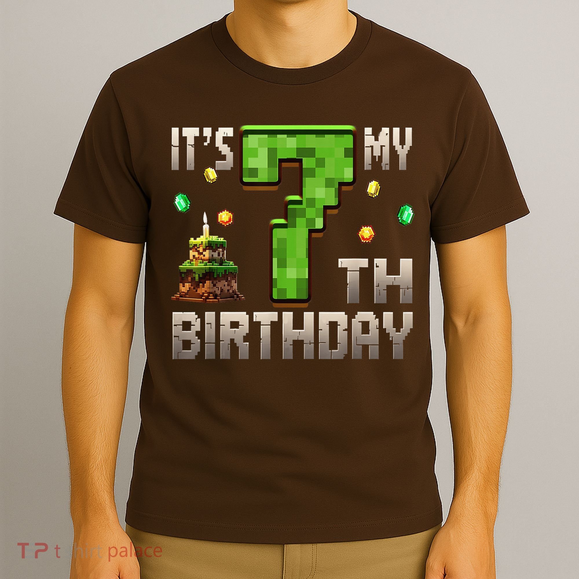 It'S My 7th Birthday 7 Year Old Gamer Pixel Birthday Boy T-Shirt