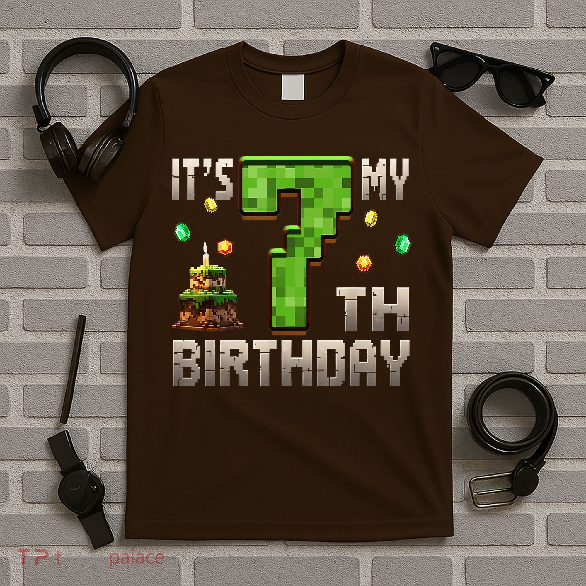 It'S My 7th Birthday 7 Year Old Gamer Pixel Birthday Boy T-Shirt