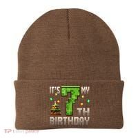 It'S My 7th Birthday 7 Year Old Gamer Pixel Birthday Boy Beanie thumb 0