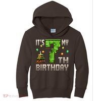 It'S My 7th Birthday 7 Year Old Gamer Pixel Birthday Boy Kids Hoodie thumb 0