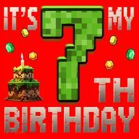 It'S My 7th Birthday 7 Year Old Gamer Pixel Birthday Boy Santa Hat thumb 1