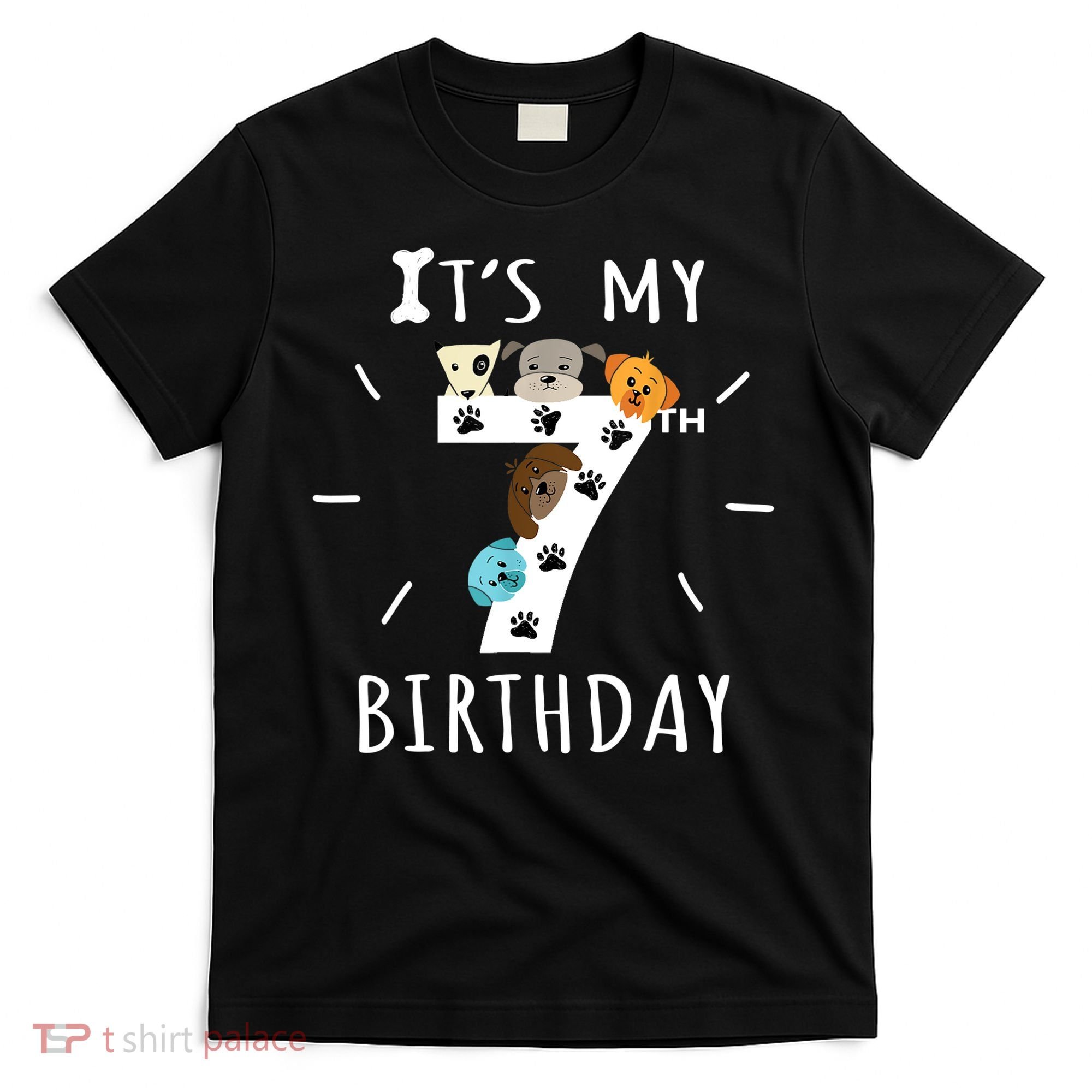 It's My 7th Birthday Dog Lover Theme 7 Years Old Puppy TShirt T-Shirt