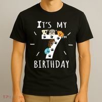 It's My 7th Birthday Dog Lover Theme 7 Years Old Puppy TShirt T-Shirt thumb 3