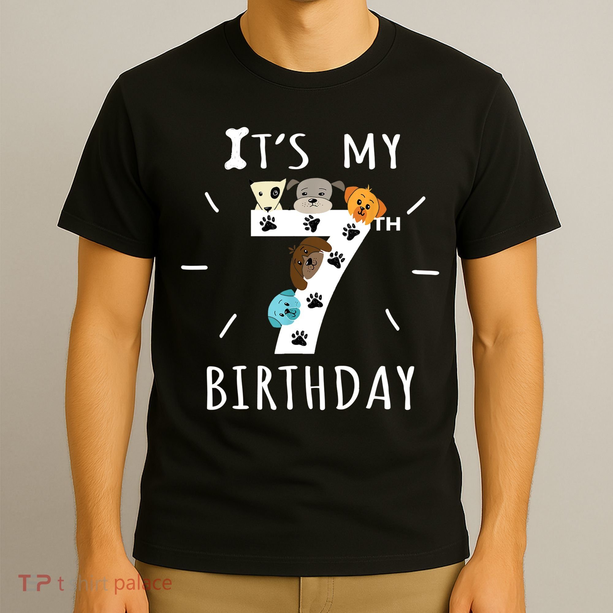It's My 7th Birthday Dog Lover Theme 7 Years Old Puppy TShirt T-Shirt