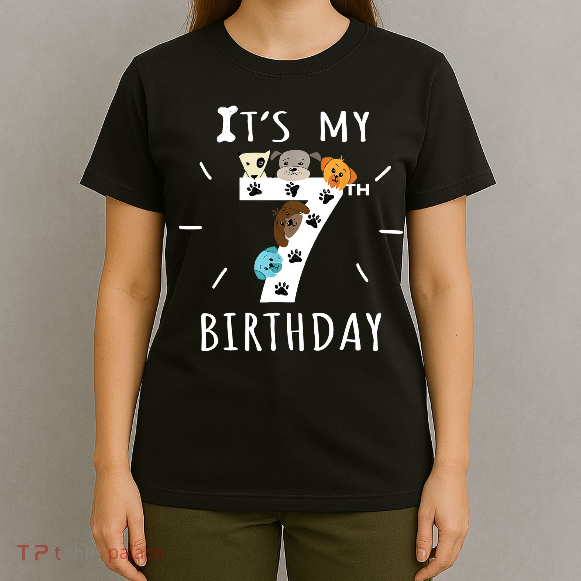 It's My 7th Birthday Dog Lover Theme 7 Years Old Puppy TShirt T-Shirt