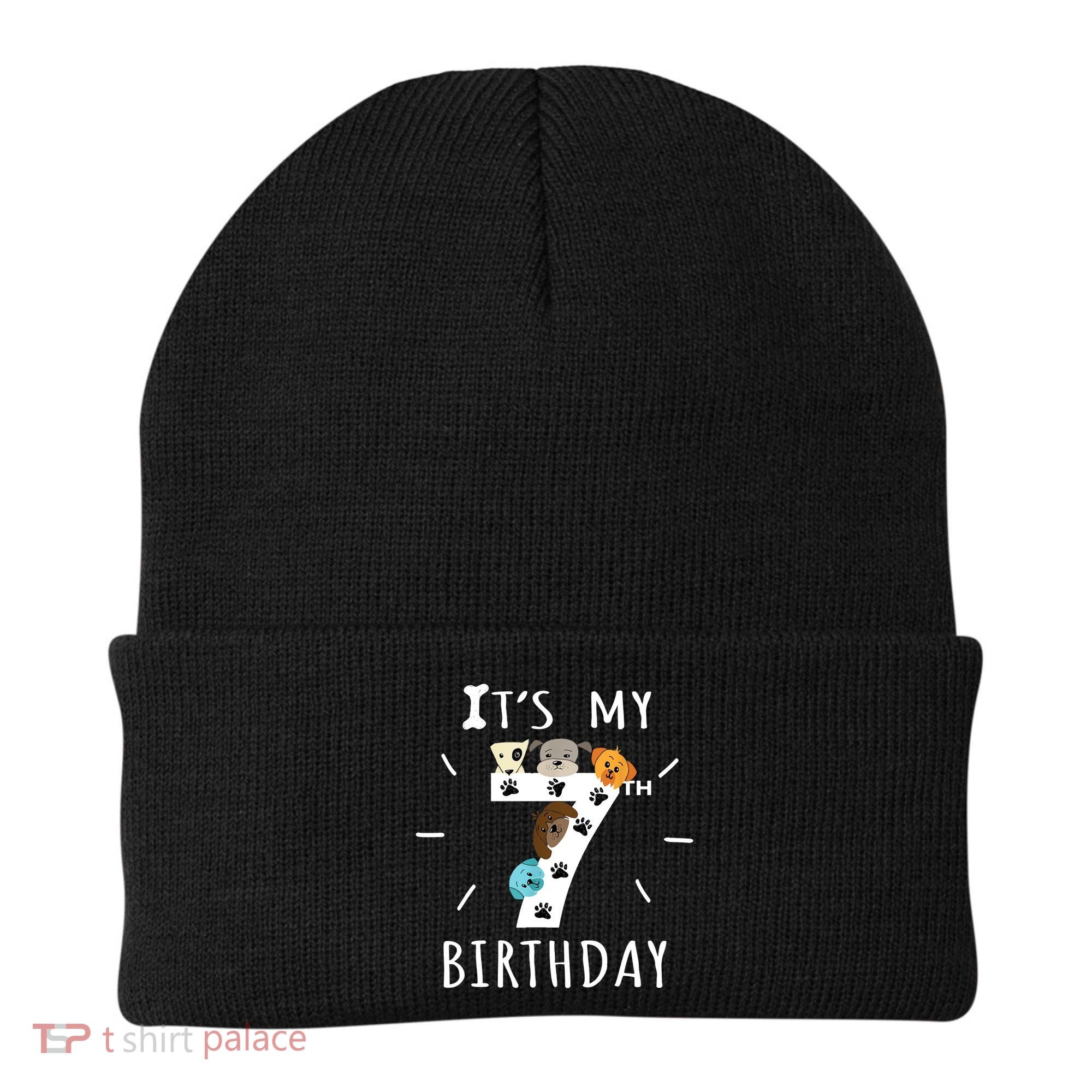 It's My 7th Birthday Dog Lover Theme 7 Years Old Puppy TShirt Beanie