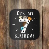 It's My 7th Birthday Dog Lover Theme 7 Years Old Puppy TShirt Coaster thumb 0
