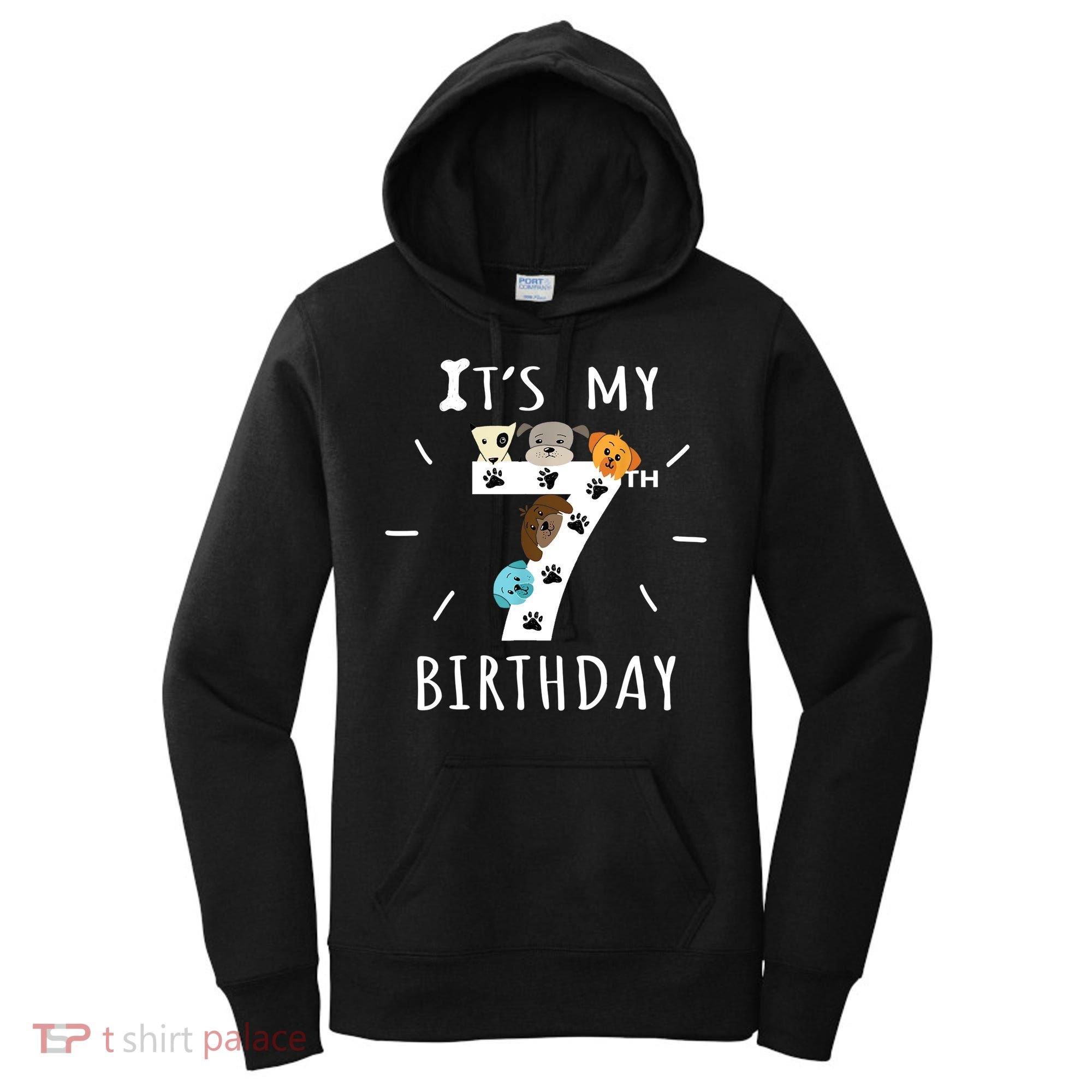 It's My 7th Birthday Dog Lover Theme 7 Years Old Puppy TShirt Women's Hoodie
