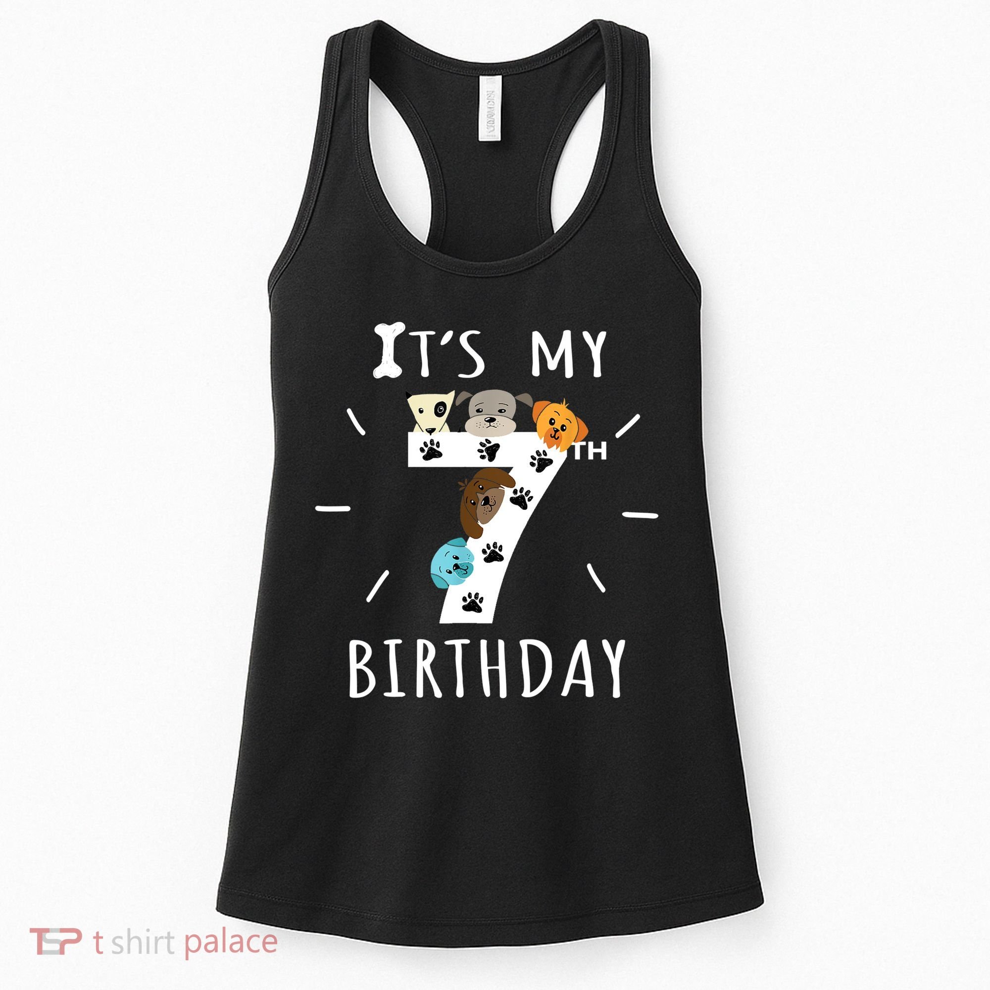 It's My 7th Birthday Dog Lover Theme 7 Years Old Puppy TShirt Women's Tank Top