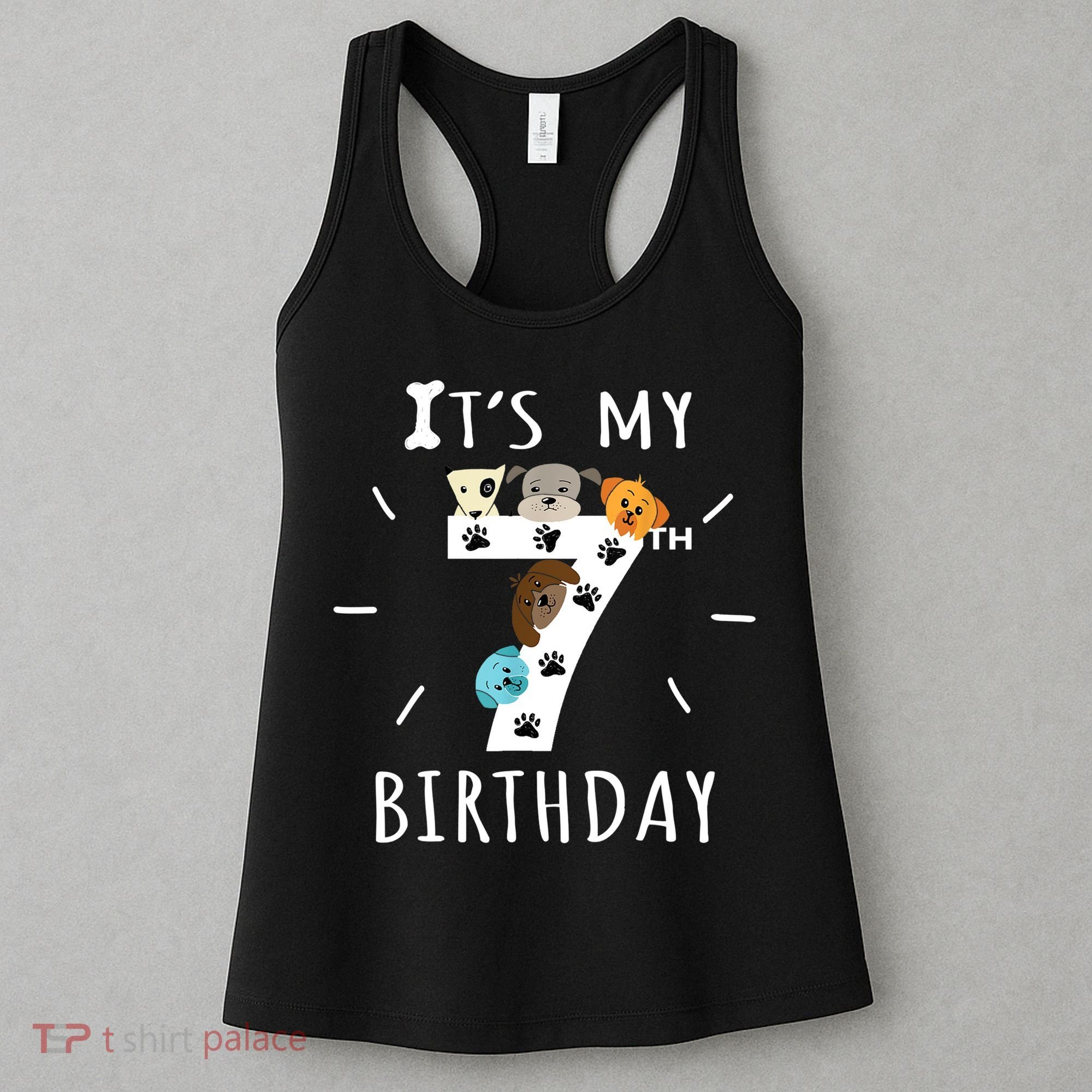It's My 7th Birthday Dog Lover Theme 7 Years Old Puppy TShirt Women's Tank Top