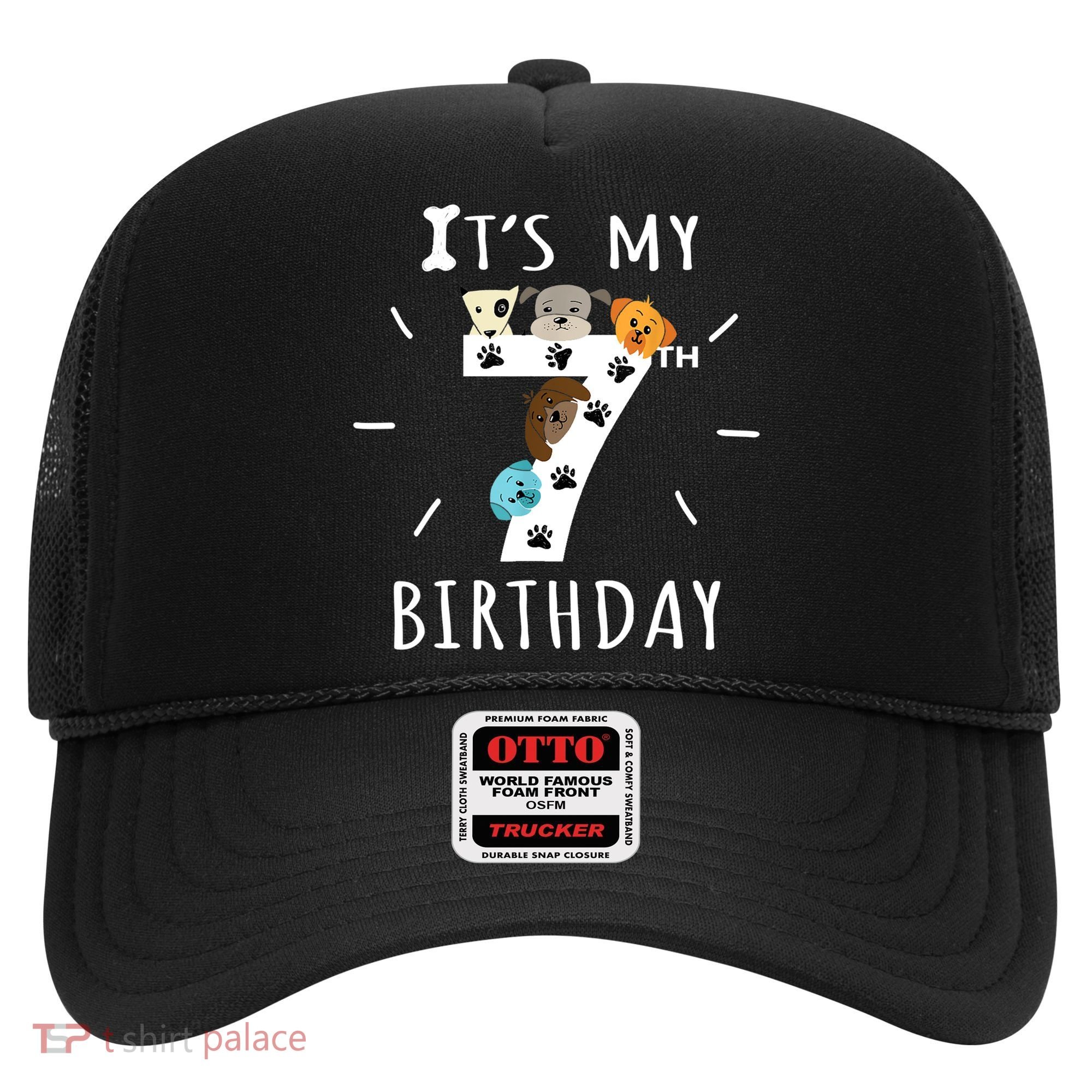 It's My 7th Birthday Dog Lover Theme 7 Years Old Puppy TShirt Hat