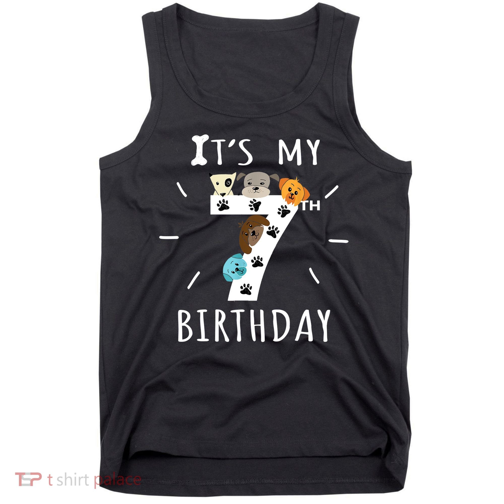 It's My 7th Birthday Dog Lover Theme 7 Years Old Puppy TShirt Tank Top
