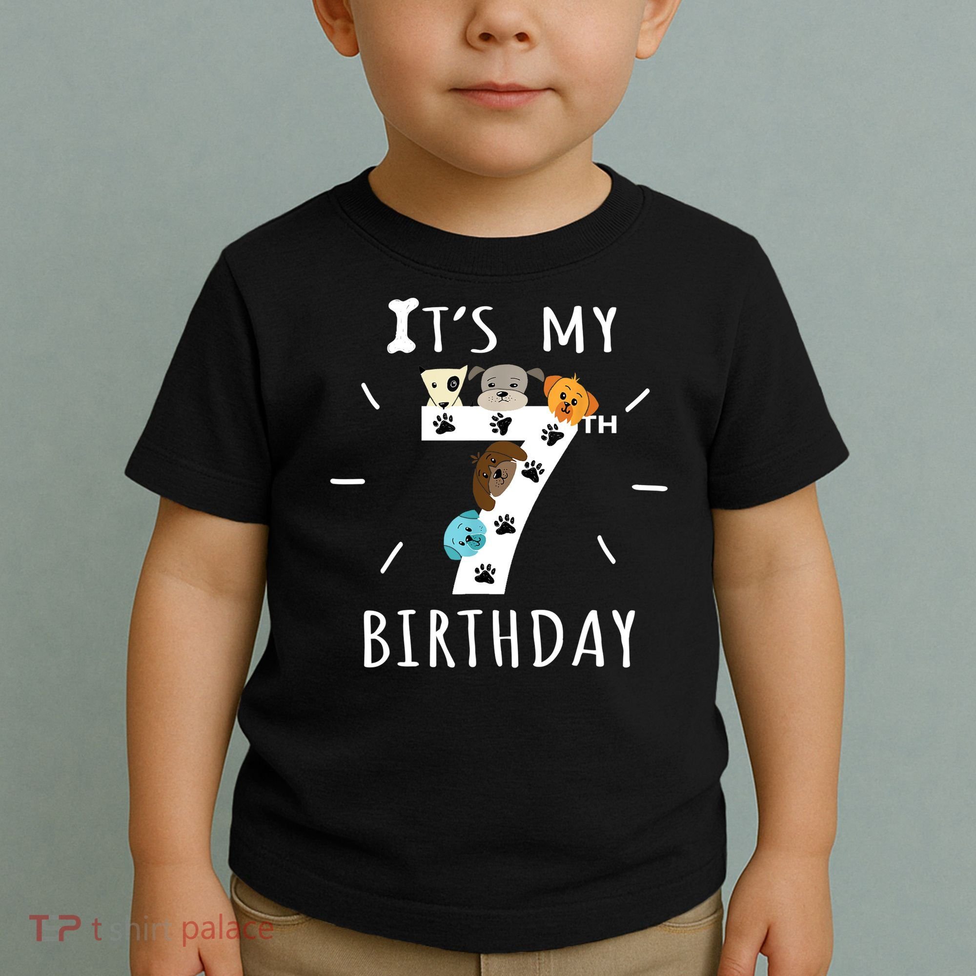 It's My 7th Birthday Dog Lover Theme 7 Years Old Puppy TShirt Toddler T-Shirt