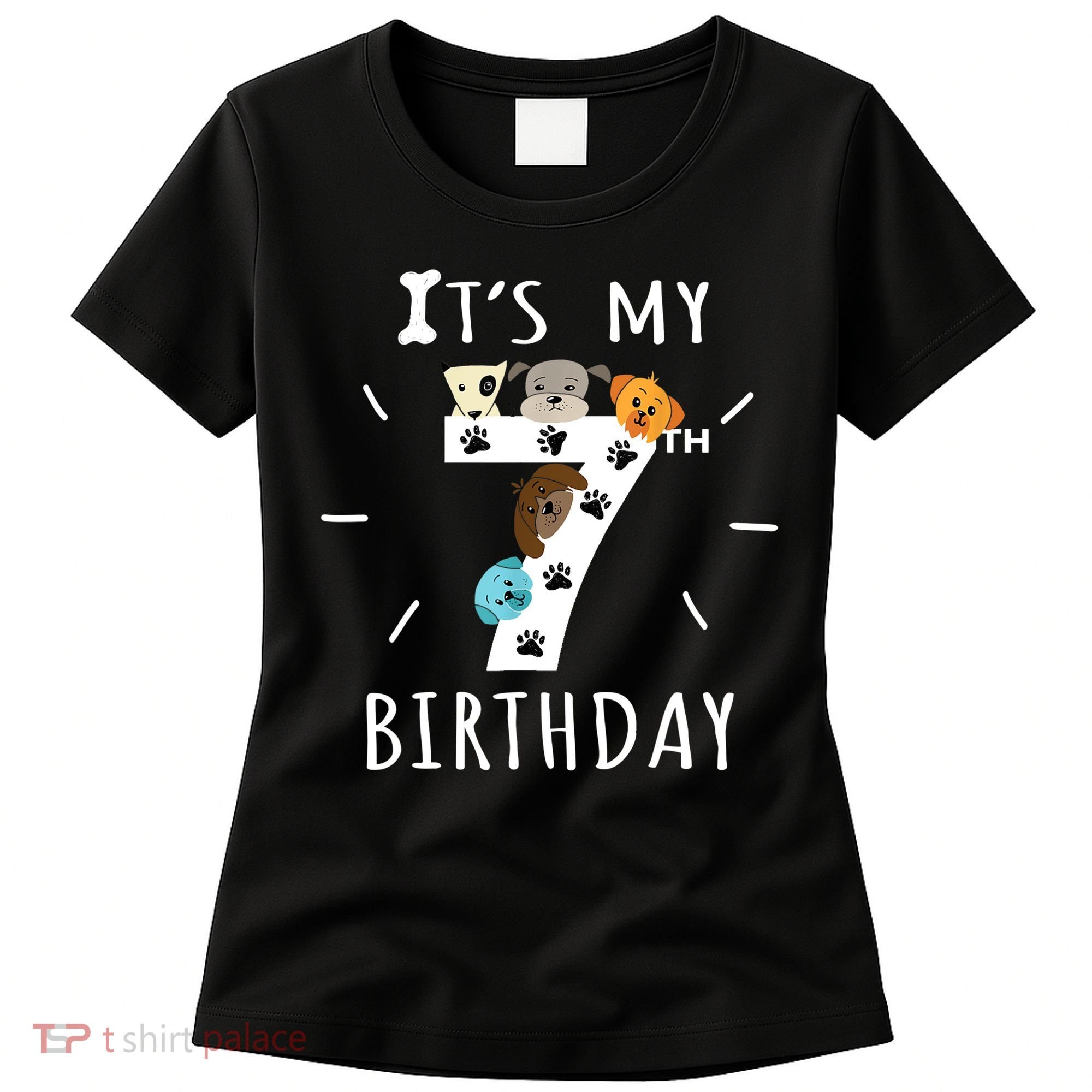 It's My 7th Birthday Dog Lover Theme 7 Years Old Puppy TShirt Women's T-Shirt
