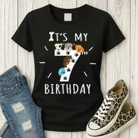 It's My 7th Birthday Dog Lover Theme 7 Years Old Puppy TShirt Women's T-Shirt thumb 3