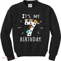 It's My 7th Birthday Dog Lover Theme 7 Years Old Puppy TShirt Kids Sweatshirt thumb 0