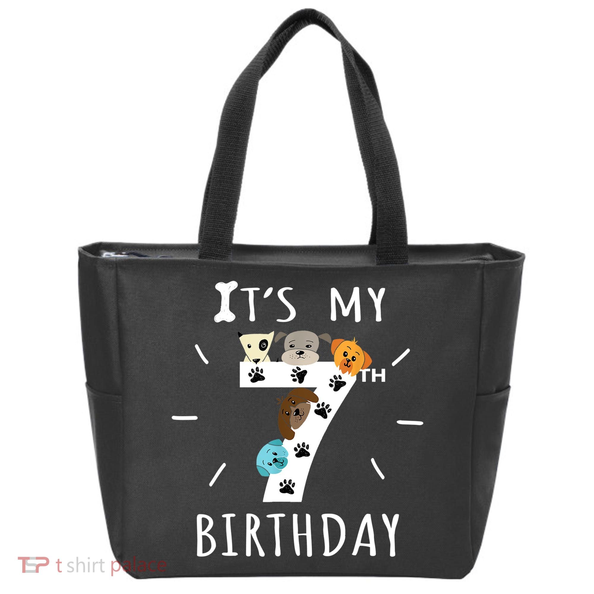 It's My 7th Birthday Dog Lover Theme 7 Years Old Puppy TShirt Tote Bag