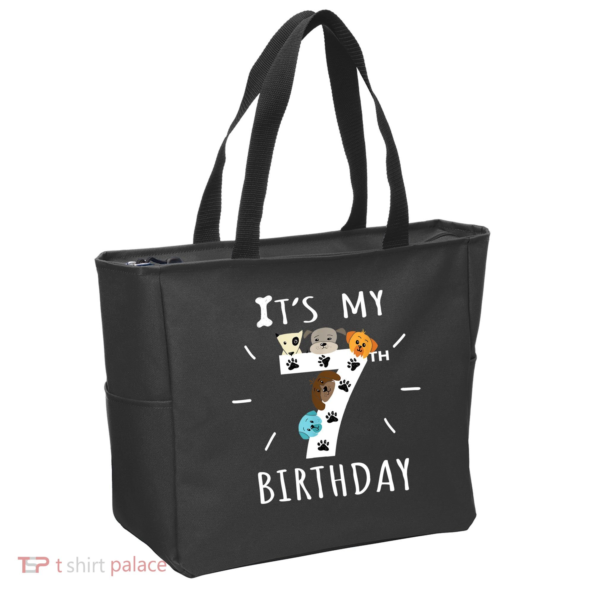 It's My 7th Birthday Dog Lover Theme 7 Years Old Puppy TShirt Tote Bag