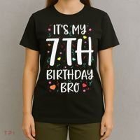 It's My 7th Birthday Bro 7 Birthday Decorations girls boys T-Shirt thumb 4