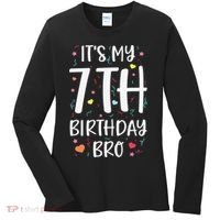 It's My 7th Birthday Bro 7 Birthday Decorations girls boys Women's Long Sleeve Shirt thumb 0