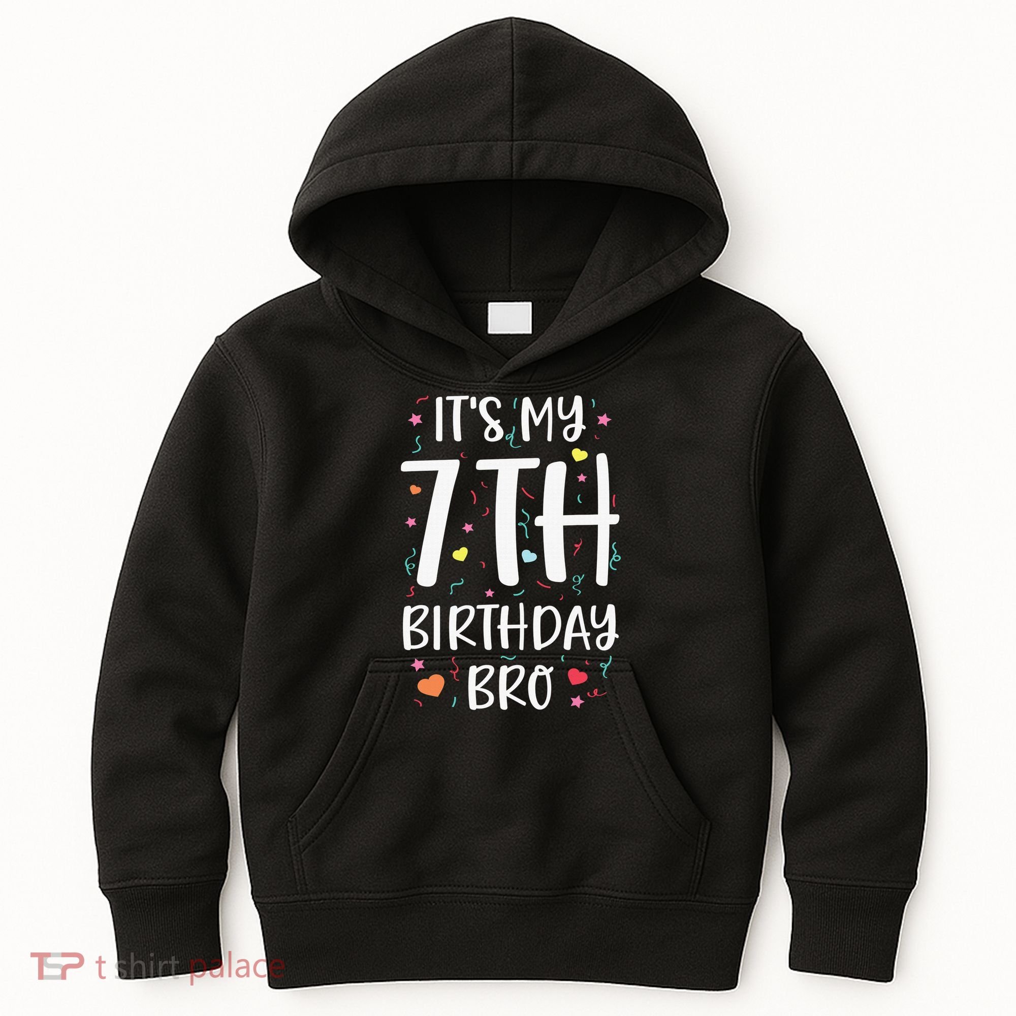It's My 7th Birthday Bro 7 Birthday Decorations girls boys Kids Hoodie