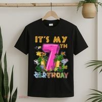 It's My 7th Birthday Safari Jungle Zoo Birthday 7 Year Old T-Shirt thumb 2
