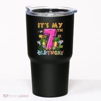 It's My 7th Birthday Safari Jungle Zoo Birthday 7 Year Old Tumbler thumb 0