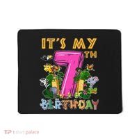 It's My 7th Birthday Safari Jungle Zoo Birthday 7 Year Old Mousepad thumb 0
