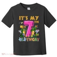 It's My 7th Birthday Safari Jungle Zoo Birthday 7 Year Old Toddler T-Shirt thumb 0